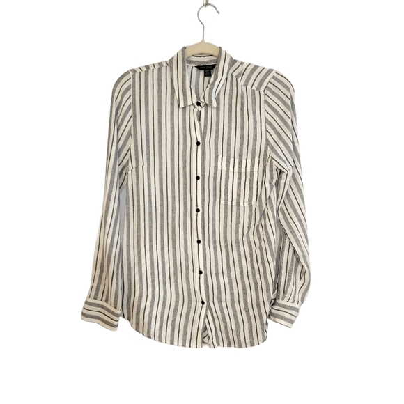 Lucky Brand Black & White Button Down Striped Shirt - Picture 1 of 4